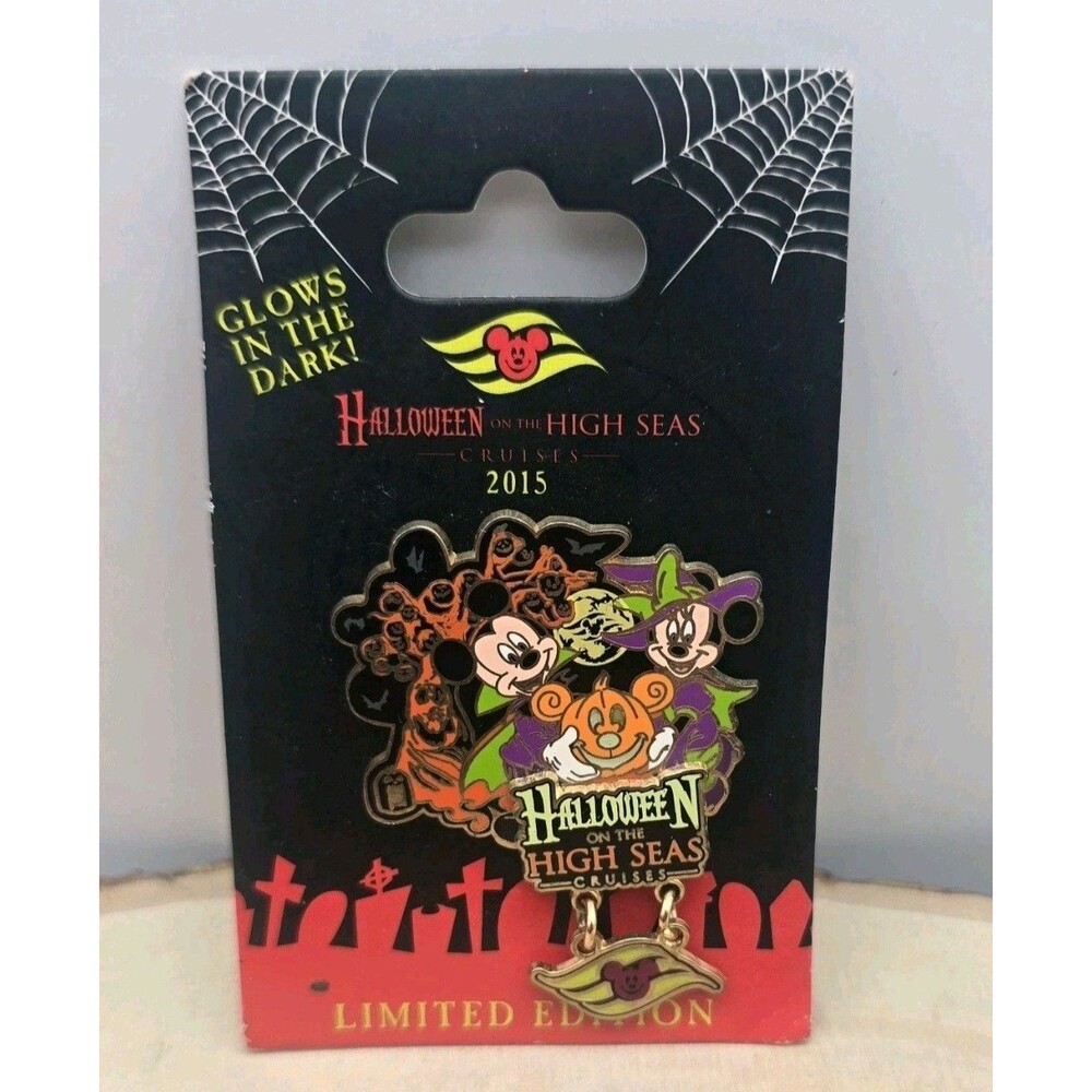 Disney Mickey Mouse 2015 Halloween Disney Cruise Line Mickey Minnie PIN GLOWS